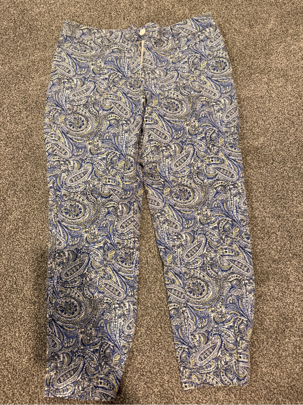 Talbots Petite Blue Paisley Women's Crop Pants